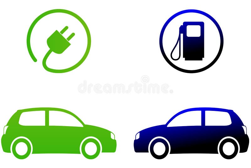 Konzept eines Elektroautos stock abbildung