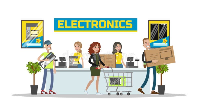 Elektronikmittelmall stock abbildung Elektronikmittelmall stock abbildung