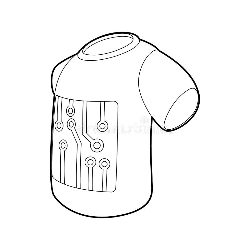 Elektronisch t-shirtpictogram, overzichtsstijl stock illustratie Elektronisch t-shirtpictogram, overzichtsstijl stock illustratie