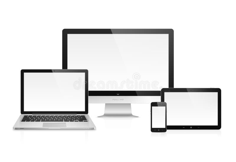 Realistic high detailed vector illustration of electronic devices isolated on white background. Realistic high detailed vector illustration of electronic devices isolated on white background