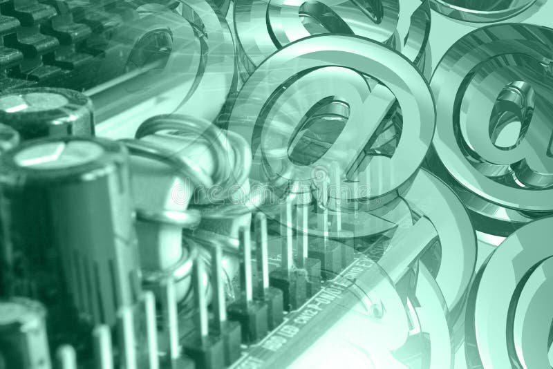 Elektronisches Gerät und E-Mail-Symbole lizenzfreies stockbild