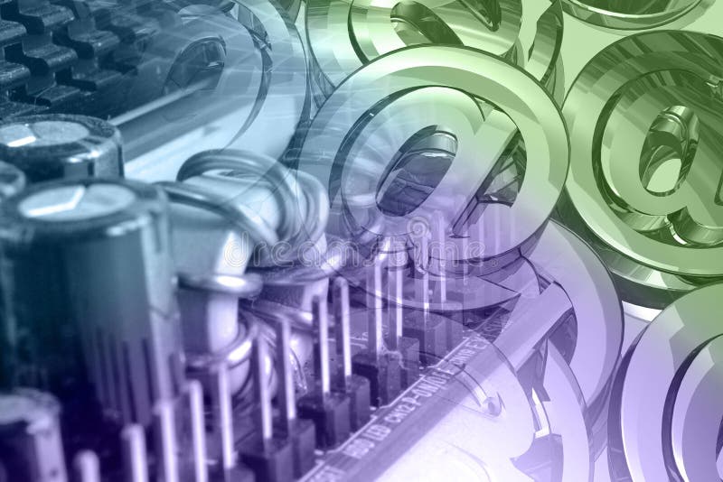 Elektronische Geräte- und Postzeichen stockfotografie