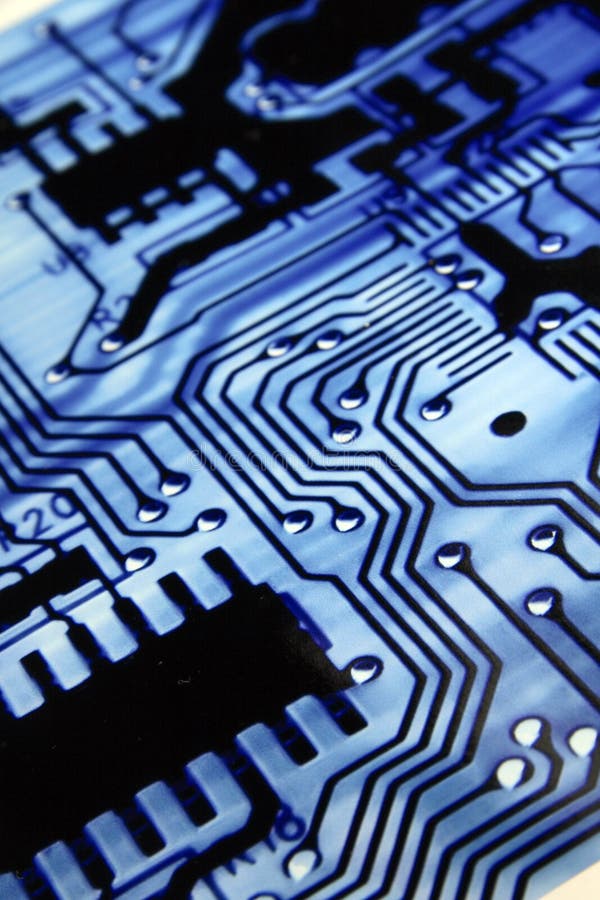 A close up view of an electronic circuit board. A close up view of an electronic circuit board.