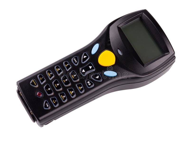 Elektronischer manueller Scanner der Strichkodes stockfotografie Elektronischer manueller Scanner der Strichkodes stockfotografie