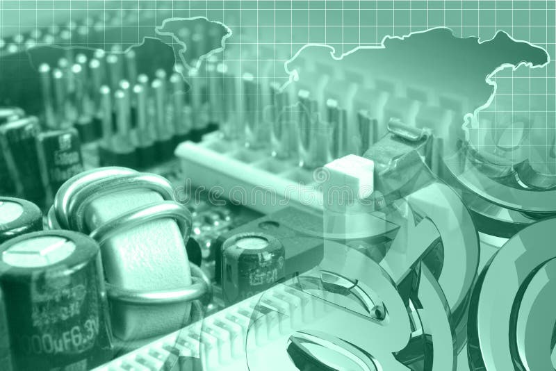 Elektronisches GerÃ¤t und Karte lizenzfreie stockfotografie