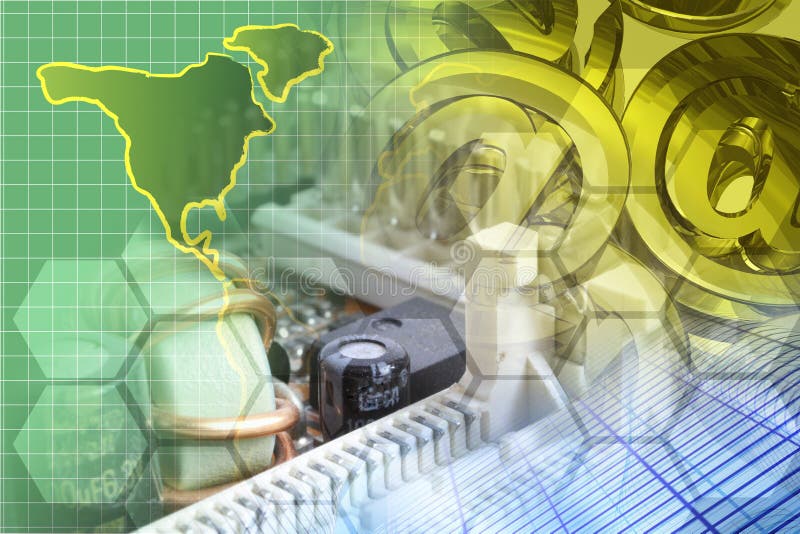 Elektronisches Gerät und Karte lizenzfreies stockfoto