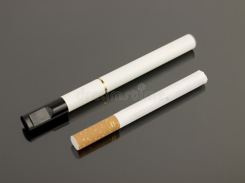 Electronic Cigarette compared to an analog cigarette. Electronic Cigarette compared to an analog cigarette