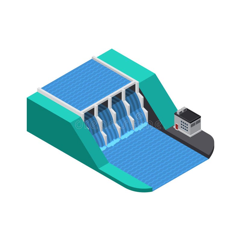 Elektrownia wodna royalty ilustracja