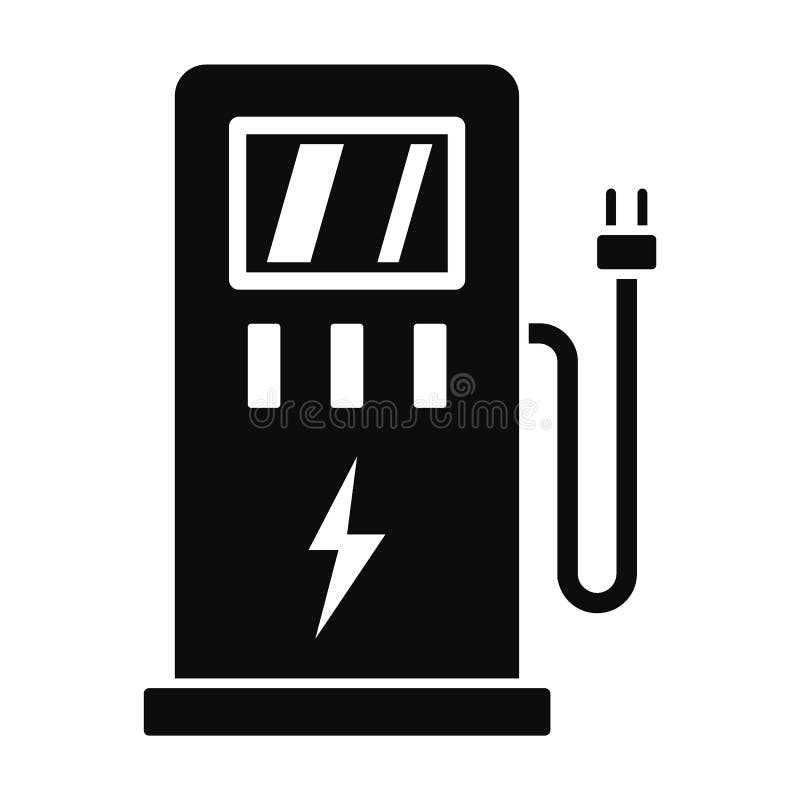 Elektrycznego samochodu staci ikona, prosty styl royalty ilustracja Elektrycznego samochodu staci ikona, prosty styl royalty ilustracja