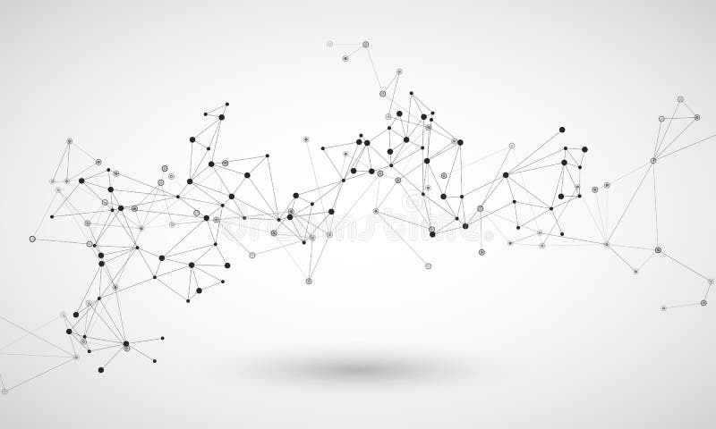 Element cyfrowy projektu sieci wektorowej. tło ilustracji geometrycznej. łączą linie i kropki.