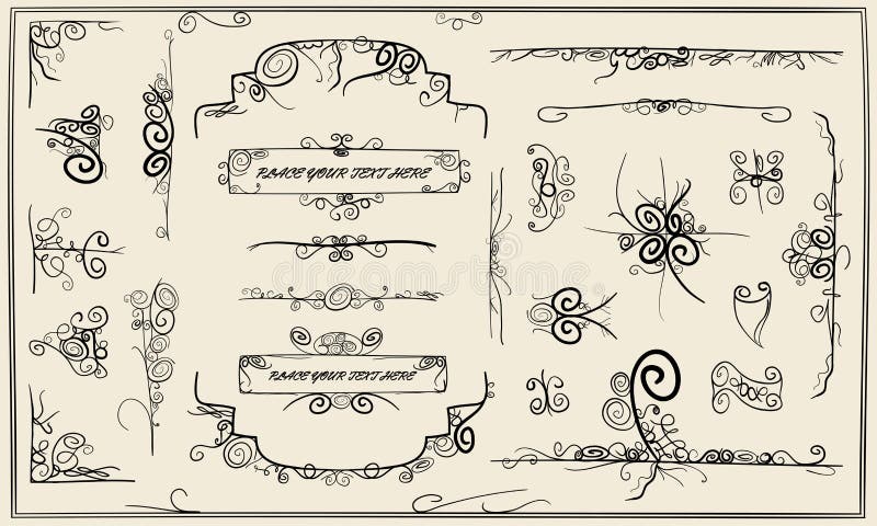 element för calligraphydesignklotter vektor illustrationer element för calligraphydesignklotter vektor illustrationer