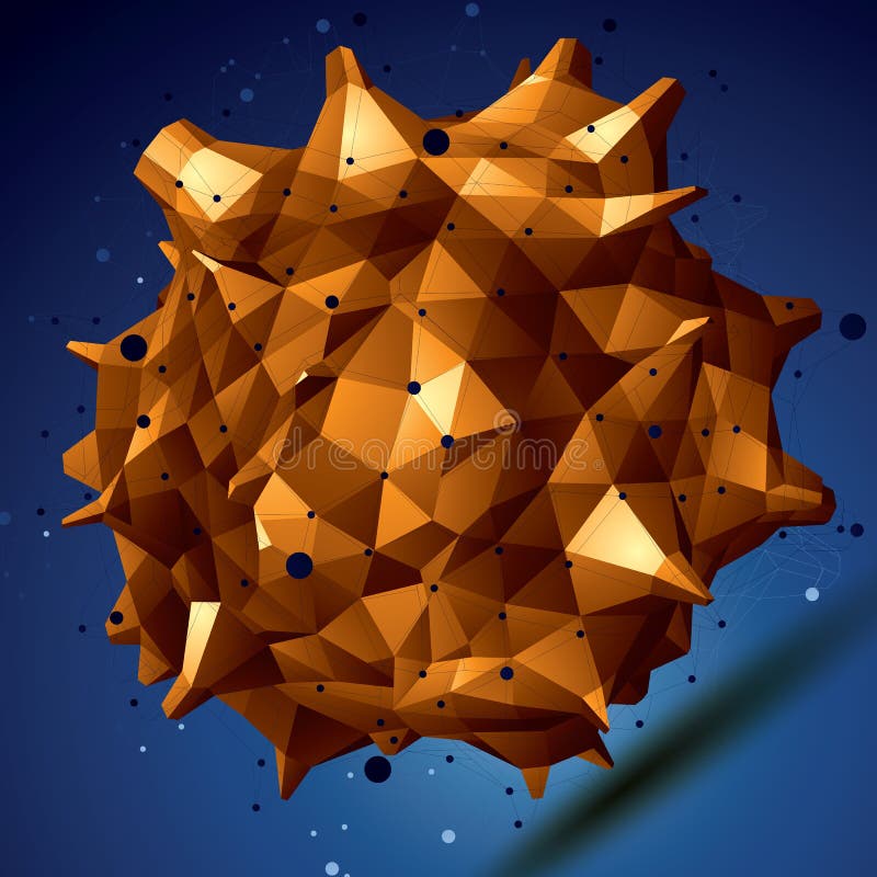 Element geometric al elementului polimertic geometric al elementului 3d digital vectorial al obiectului cadru de fire. royalty free illustration