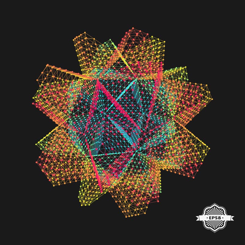 Element poligonal geometric cu latere. structură conexiune. royalty free illustration