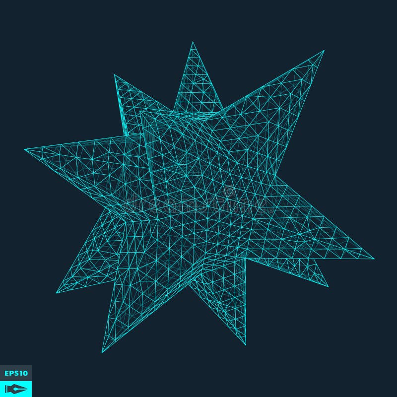 Element poligonal geometric cu latere. structură conexiune. vector illustration