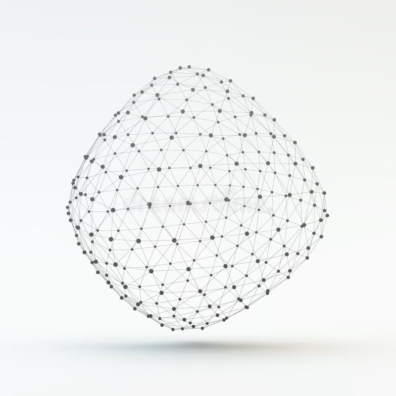 Element poligonal geometric cu latere. structură conexiune. vector illustration