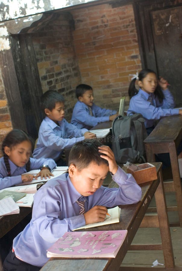 Elementary school in Kathmandu stock image Elementary school in Kathmandu stock image