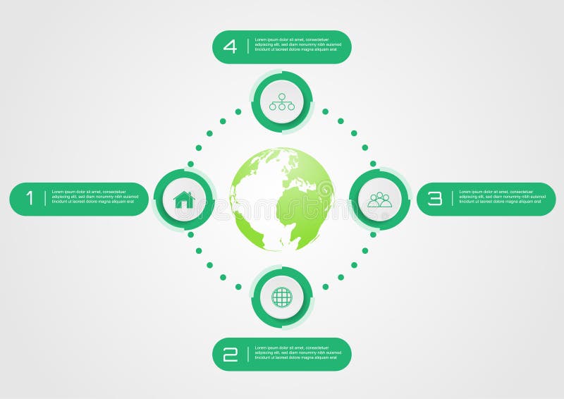 Elemente de business infografice cerc stil verde temă unele elem stock illustration