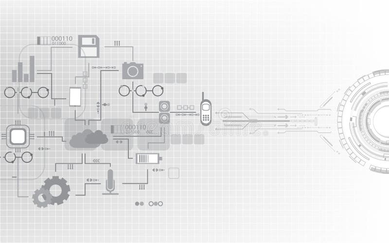 Elemente de proiectare a sistemului de rețele de comunicații digitale stock illustration