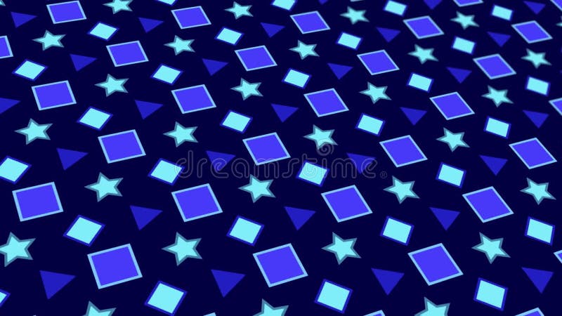Elemente geometrice ale stelei abstracte animate. fundal gradient albastru royalty free illustration