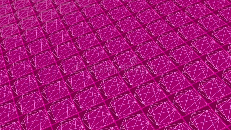 Elemente geometrice ale stelei abstracte animate. fundal gradient roz stock illustration