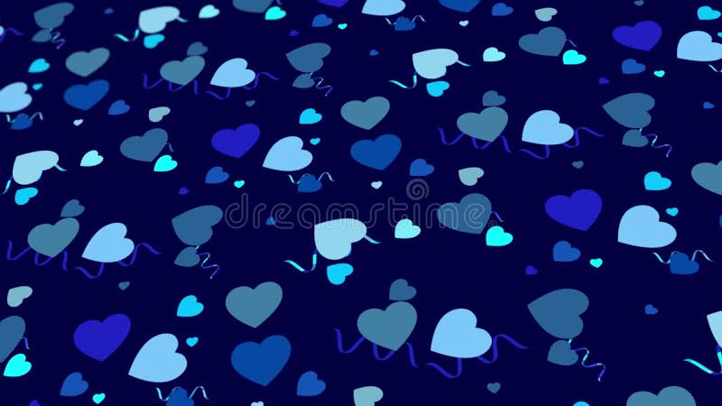 Elemente geometrice în formă de inimă abstractă animată. fundal gradient albastru royalty free illustration