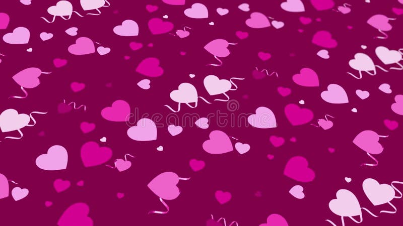 Elemente geometrice în formă de inimă abstractă animată. fundal gradient roz vector illustration