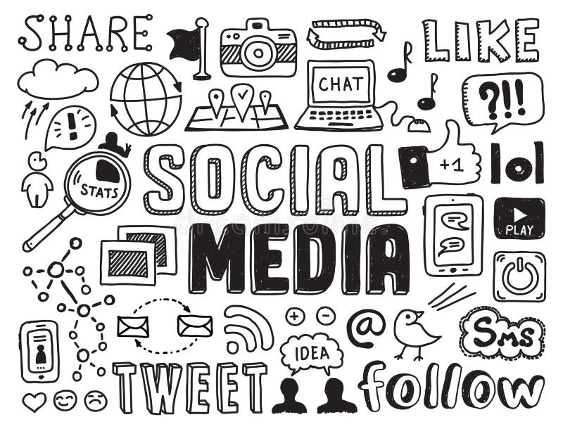 Elemente suporturi sociale stock illustration