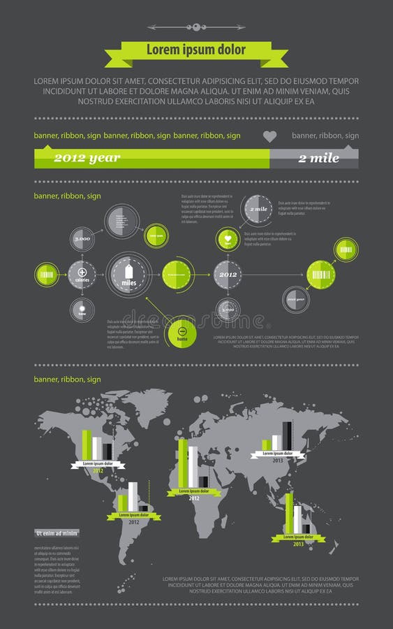 Elemente von infographics mit einer Karte Elemente von infographics mit einer Karte