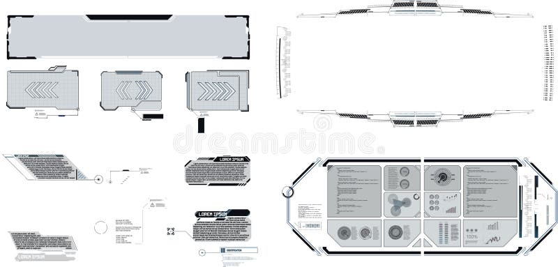 Elementele de design ale interfeței utilizator futuriste prezintă vizualizări complexe de date într-un aspect modern elegant royalty free illustration