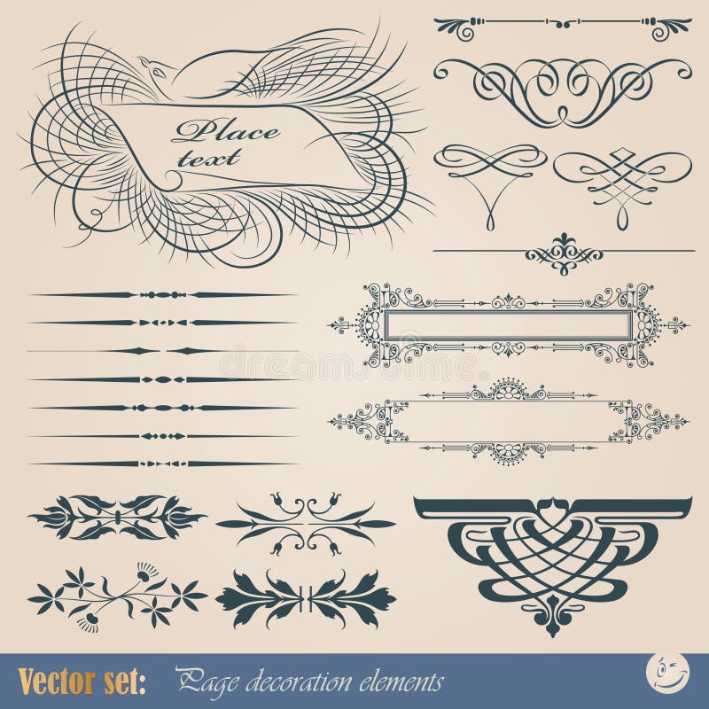 Elementi calligrafici di disegno illustrazione vettoriale