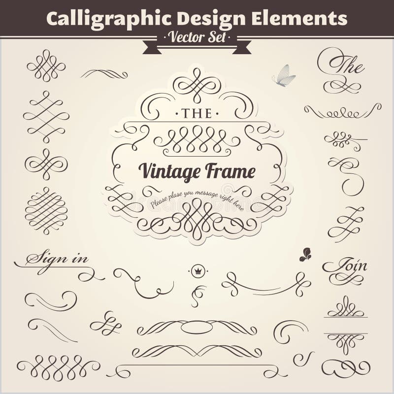 Elementi calligrafici di disegno royalty illustrazione gratis Elementi calligrafici di disegno royalty illustrazione gratis