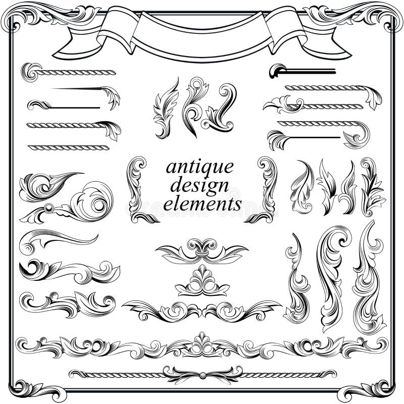Elementi calligrafici di disegno, decorazione della pagina royalty illustrazione gratis Elementi calligrafici di disegno, decorazione della pagina royalty illustrazione gratis