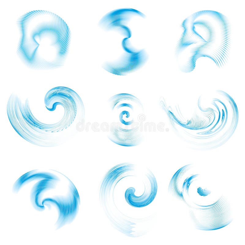 Set of abstract water design elements, vector illustration. Set of abstract water design elements, vector illustration