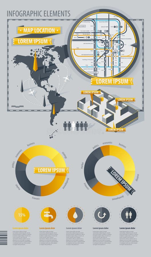 Elementi di Infographic con il programma di mondo e un programma illustrazione vettoriale Elementi di Infographic con il programma di mondo e un programma illustrazione vettoriale