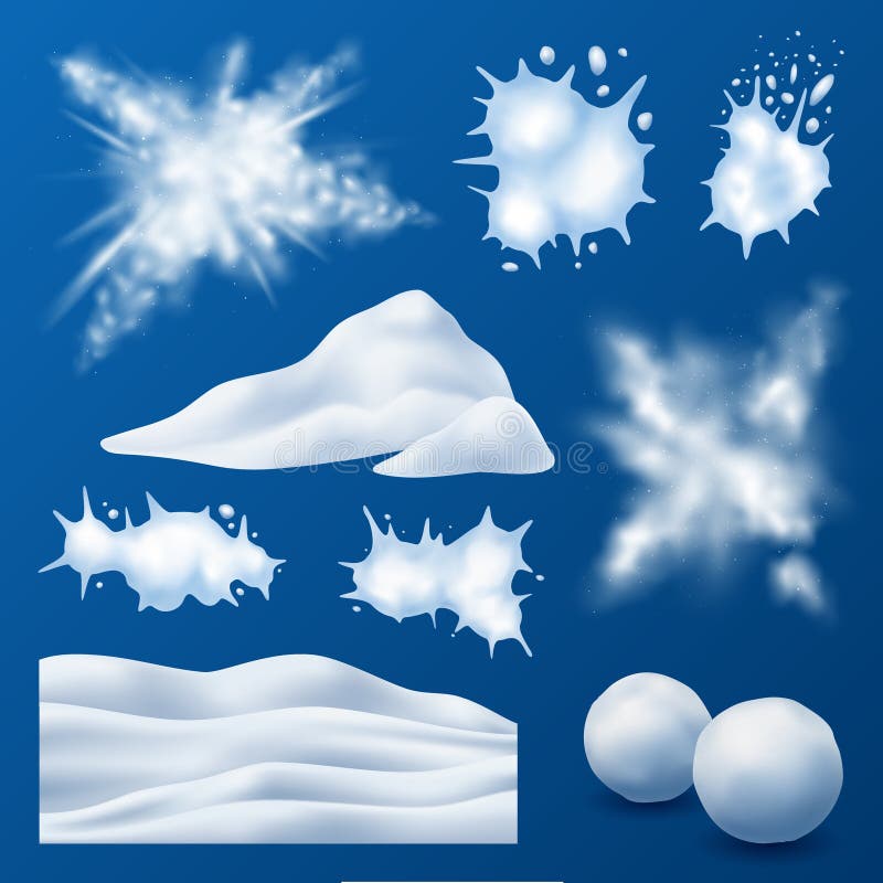 Elementi di neve realistici