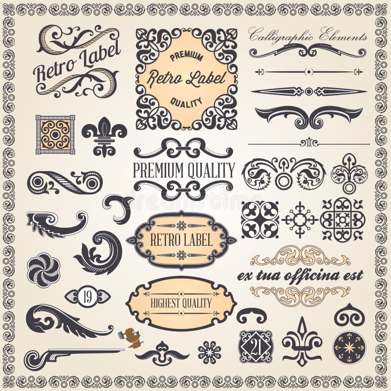 Elementi di progettazione e pagina calligrafici decoration2 illustrazione di stock