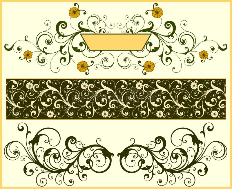 Elementi floreali illustrazione di stock
