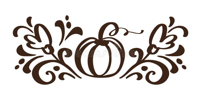 Elementi floreali disegnati a mano di verdure di progettazione di autunno della zucca isolati su fondo bianco per retro progettaz illustrazione vettoriale Elementi floreali disegnati a mano di verdure di progettazione di autunno della zucca isolati su fondo bianco per retro progettaz illustrazione vettoriale