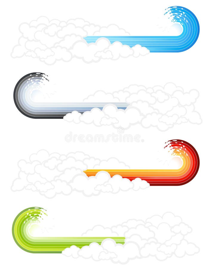 Elementi nuvolosi dell'onda della spruzzata illustrazione di stock Elementi nuvolosi dell'onda della spruzzata illustrazione di stock