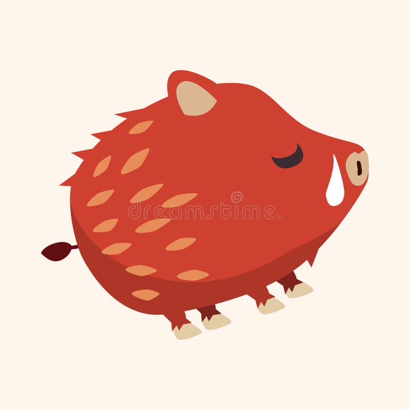Elementi piani dell'icona del maiale selvaggio animale, eps10 illustrazione di stock Elementi piani dell'icona del maiale selvaggio animale, eps10 illustrazione di stock