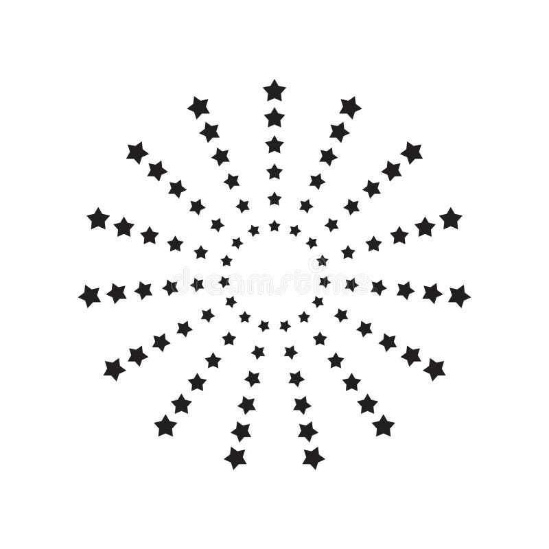 Elementi rotondi della stella, raggi di semitono isolati su fondo bianco Logo nero Figure geometriche Illustrazione di vettore royalty illustrazione gratis Elementi rotondi della stella, raggi di semitono isolati su fondo bianco Logo nero Figure geometriche Illustrazione di vettore royalty illustrazione gratis