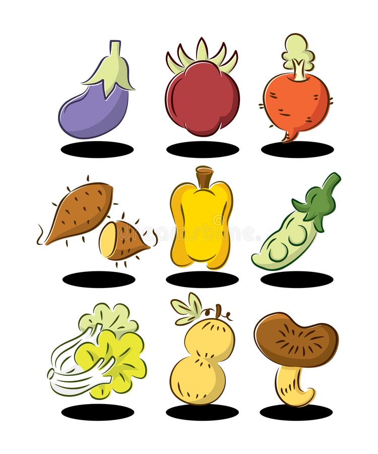 Coleção de elementos de vegetais disponível em estilo de desenho