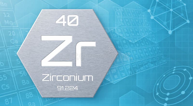 Elemento chimico della tabella periodica - Zirconio royalty illustrazione gratis