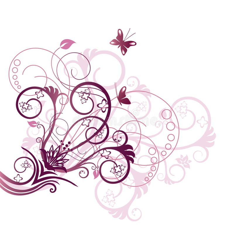 Elemento d'angolo viola di disegno floreale royalty illustrazione gratis Elemento d'angolo viola di disegno floreale royalty illustrazione gratis