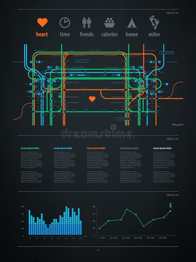 Elemento de Infographics com um mapa da cidade ilustração stock Elemento de Infographics com um mapa da cidade ilustração stock