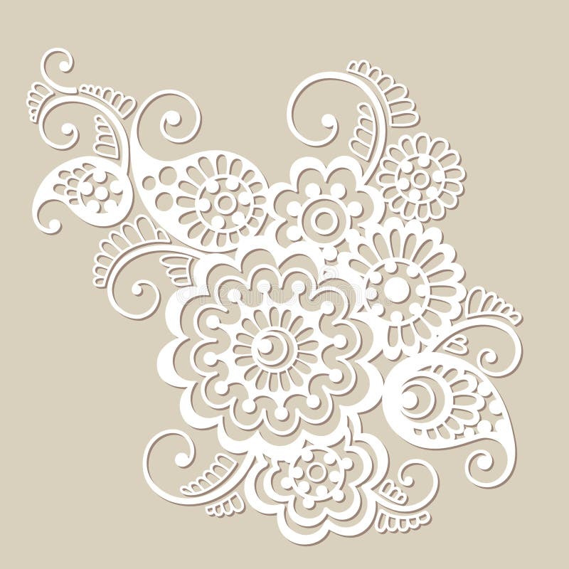 Elemento del estampado de flores del vector, ornamento indio ilustración del vector Elemento del estampado de flores del vector, ornamento indio ilustración del vector