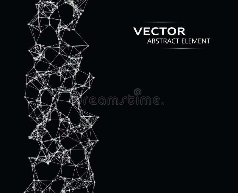 Vector element of abstract cybernetic particles on black background. Vector element of abstract cybernetic particles on black background