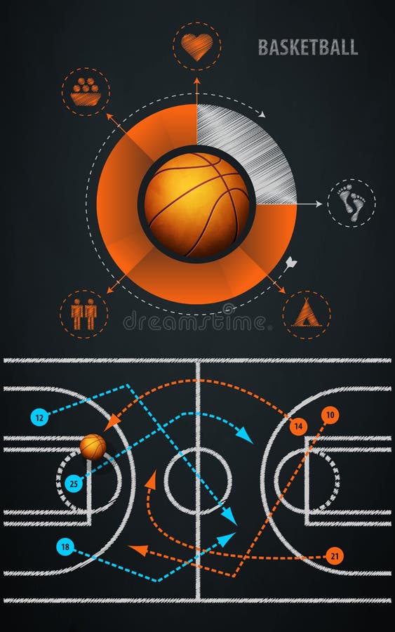 Elemento grafico con basket illustrazione di stock