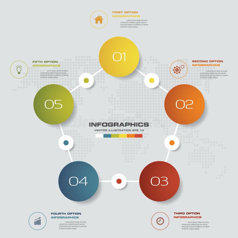 elemento do infographics do processo de 5 etapas para a apresentação ilustração stock elemento do infographics do processo de 5 etapas para a apresentação ilustração stock