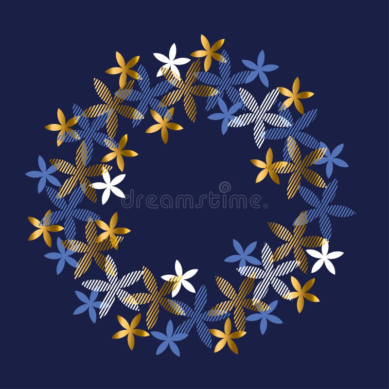 Elemento floral elegante del azul y del oro libre illustration Elemento floral elegante del azul y del oro libre illustration